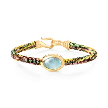 Armschmuck, Textil, Ole Lynggaard Copenhagen Life Armband mit Aquamarin