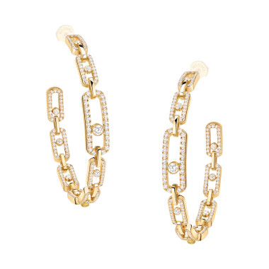         Gelbgold, Ohrringe, Messika Move Link Creolen
