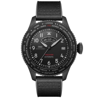 Herrenuhr, Automatik, IWC PILOT’S WATCH TIMEZONER TOP GUN CERATANIUM®