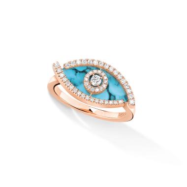 Ringe, Roségold, Messika Lucky Eye Türkis Ring