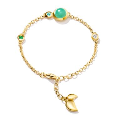 Armschmuck, Gelbgold, Tamara Comolli BOUTON Armband Mini Chain 'Lagoon' small/medium