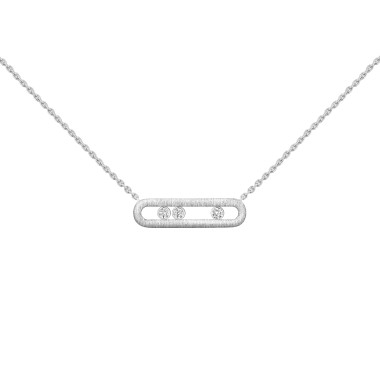 Weißgold, Halsschmuck, Messika Move Classique Ciselé Halskette