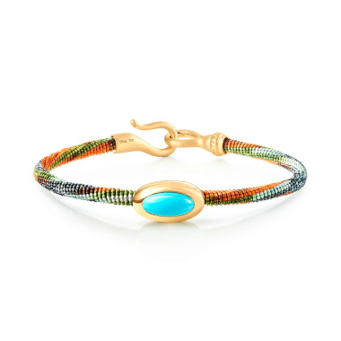         Gelbgold, Armschmuck, Ole Lynggaard Copenhagen Life Armband mit Türkis