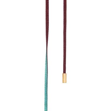 Halsschmuck, Seide, Ole Lynggaard Copenhagen Doppel Design Schnur rot/eisblau