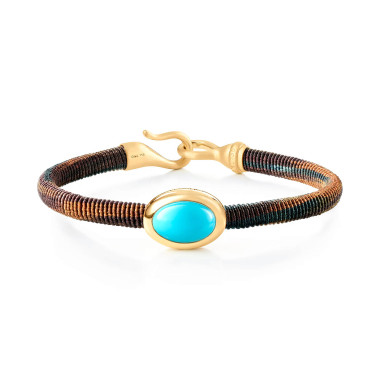         Gelbgold, Armschmuck, Ole Lynggaard Copenhagen Life Armband mit Türkis