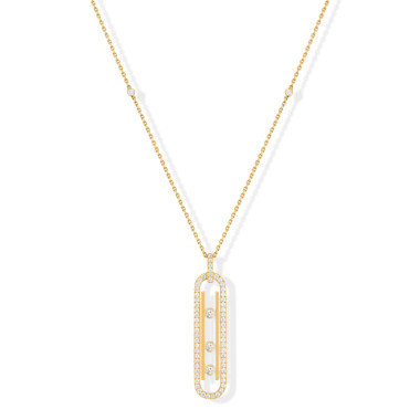         Gelbgold, Halsschmuck, Messika Move 10th Anhänger mit Halskette