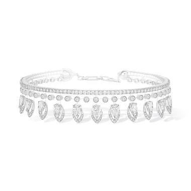 Armschmuck, Weißgold, Messika Desert Bloom Skinny Armband