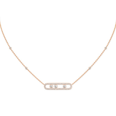         Roségold, Halsschmuck, Messika Move Classique Pavé Halskette