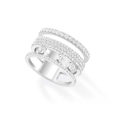 Ringe, Weißgold, Messika Move Romane GM Pavée Ring