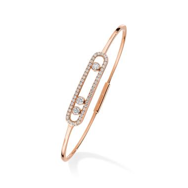 Armschmuck, Roségold, Messika Move Classique Pavé Thin Armreif