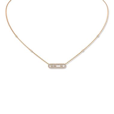 Halsschmuck, Gelbgold, Messika Move Classique Baby Pavé Halskette