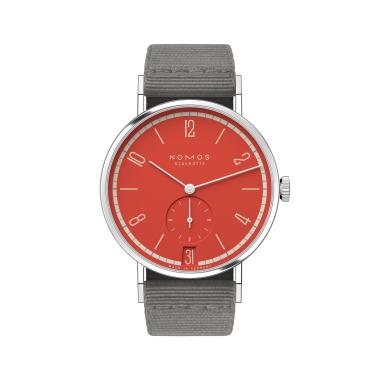 Unisex, Handaufzug, NOMOS Glashütte Tangente 38 Datum Rambazamba 