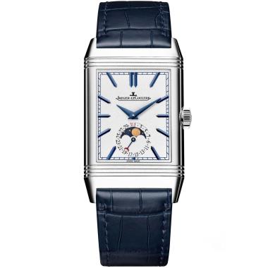 Herrenuhr, Handaufzug, Jaeger-LeCoultre Reverso Tribute Moon Edelstahl
