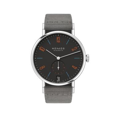 Unisex, Handaufzug, NOMOS Glashütte Tangente 38 Datum Dunkelbunt 