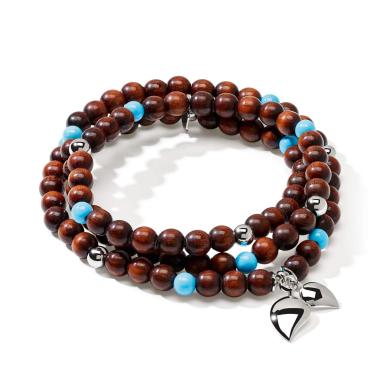 Armschmuck, Weißgold, Tamara Comolli INDIA Armband medium Snakewood Türkis