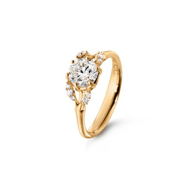 Ringe, Gelbgold, Ole Lynggaard Copenhagen Winter Frost Solitaire Ring
