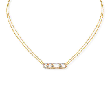         Gelbgold, Halsschmuck, Messika Move Classique Pavé Halskette
