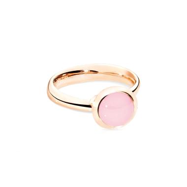 Ringe, Roségold, Tamara Comolli BOUTON Ring small Chalcedony pink