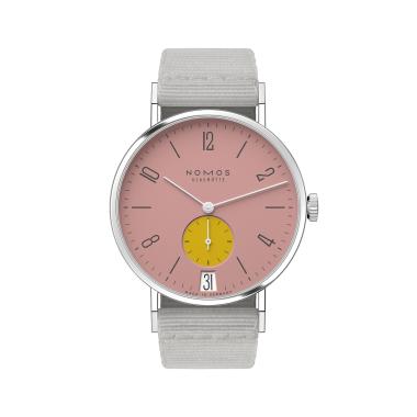 Unisex, Handaufzug, NOMOS Glashütte Tangente 38 Datum Bubblegum 