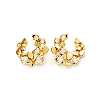         Gelbgold, Ohrringe, Tamara Comolli SNOWFLAKES Hoop Classic alternating Earrings
