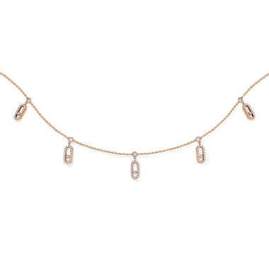         Roségold, Halsschmuck, Messika Move Uno Choker Kette mit Quasten