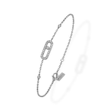 Armschmuck, Weißgold, Messika Move Uno Pavé Armband