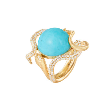         Gelbgold, Ringe, Ole Lynggaard Copenhagen Snakes Ring Pavé