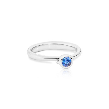         Weißgold, Ringe, Tamara Comolli BOUTON Solitaire Ring mit Saphir
