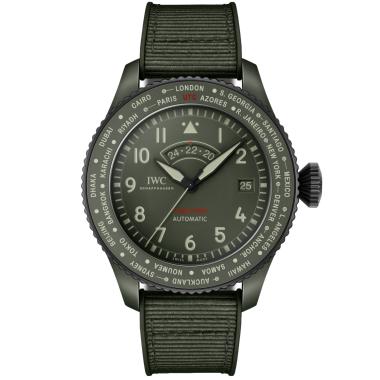 Herrenuhr, Automatik, IWC PILOT’S WATCH TIMEZONER TOP GUN CERATANIUM®