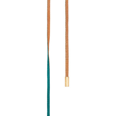 Halsschmuck, Seide, Ole Lynggaard Copenhagen Doppel Design Schnur gold/türkis