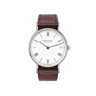 Damenuhr, Handaufzug, NOMOS Glashütte Ludwig 33 Duo emailleweiß