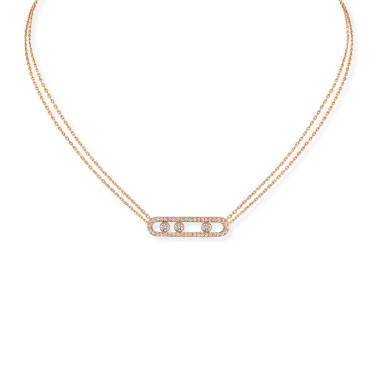         Roségold, Halsschmuck, Messika Move Classique Pavé Halskette