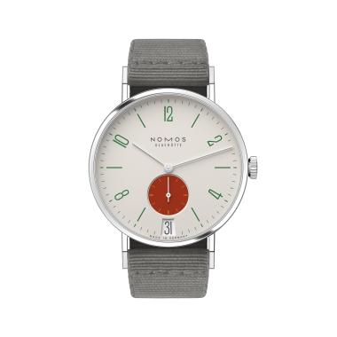 Unisex, Handaufzug, NOMOS Glashütte Tangente 38 Datum Stop 