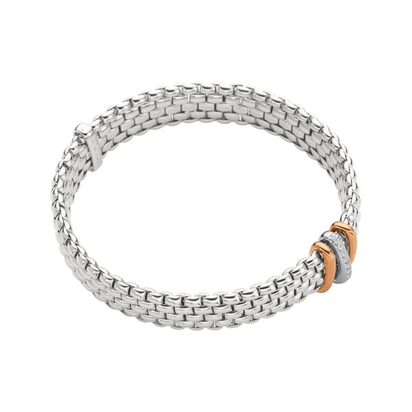 Armschmuck, Weißgold, FOPE Flex'it Panorama Armband mit Diamanten