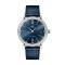 Leder, Edelstahl, Blau