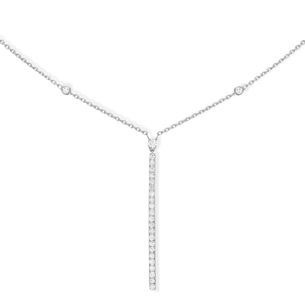         Weißgold, Halsschmuck, Messika Vertikale Gatsby Barrette Halskette