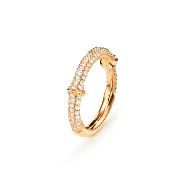         Gelbgold, Ringe, Ole Lynggaard Copenhagen Nature Ring IV mit Diamant-Pavé