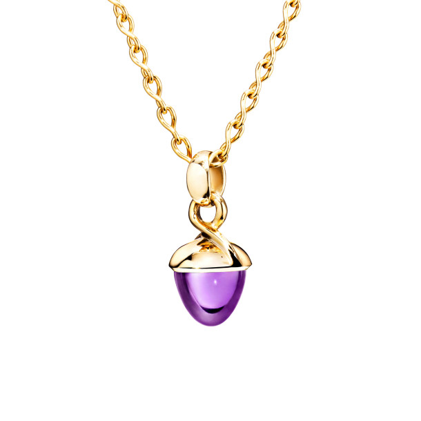         Gelbgold, Halsschmuck, Tamara Comolli MIKADO Bouquet Anhänger mit Amethyst