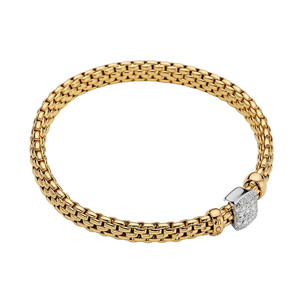         Gelbgold, Armschmuck, FOPE Eka Flex'it Armband mit Diamantpavé