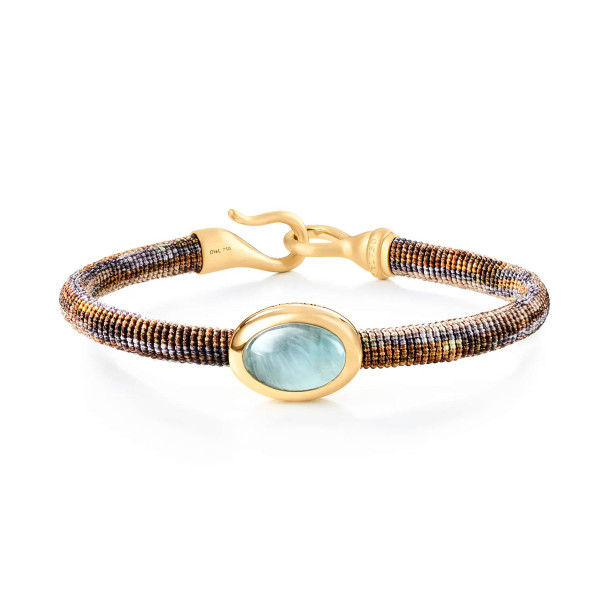         Gelbgold, Armschmuck, Ole Lynggaard Copenhagen Life Armband mit Aquamarin