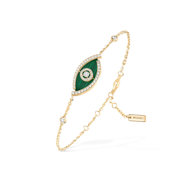         Gelbgold, Armschmuck, Messika Lucky Eye Armband Malachit