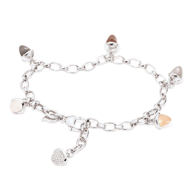         Weißgold, Armschmuck, Tamara Comolli MIKADO Charm Armband 'Cashmere' mit Diamant-Pavé