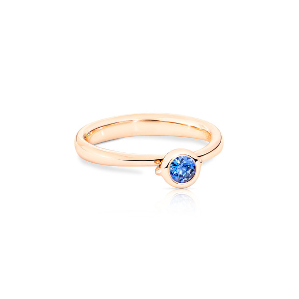         Roségold, Ringe, Tamara Comolli BOUTON Solitaire Ring mit Saphir