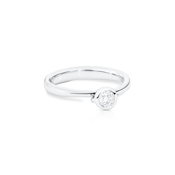         Weißgold, Ringe, Tamara Comolli BOUTON Solitaire Ring mit Diamant