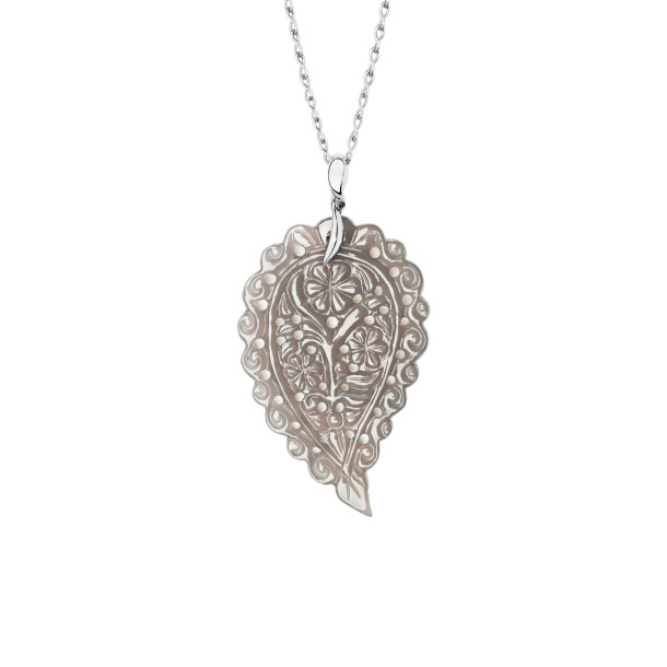         Weißgold, Halsschmuck, Tamara Comolli INDIA  Anhänger mit Chalcedon Large