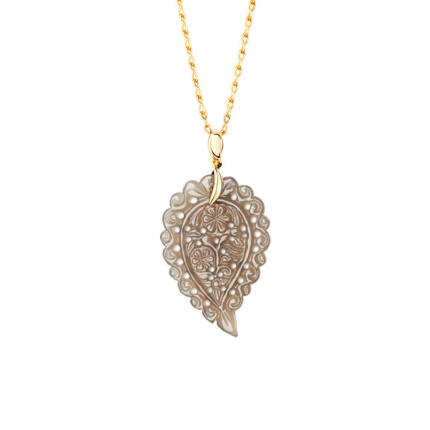         Gelbgold, Halsschmuck, Tamara Comolli INDIA  Anhänger mit Chalcedon Medium