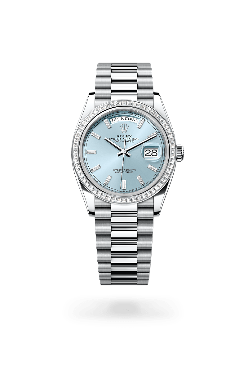 Rolex Day-Date 36 M128396TBR-0003 Herrenuhr / Damenuhr - Oyster, 36 mm, Platin mit Diamanten 