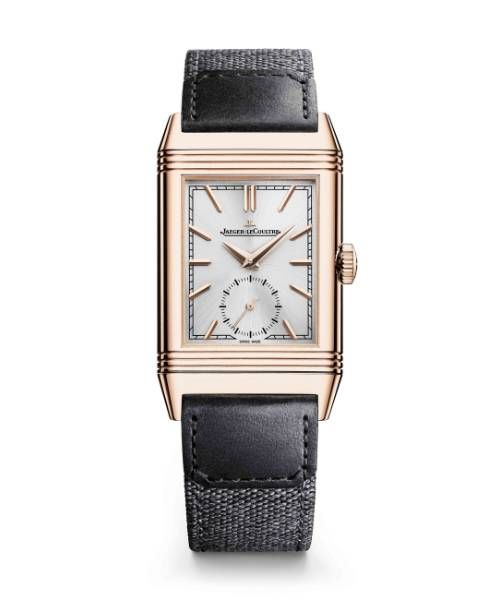 JAEGER-LECOULTRE REVERSO TRIBUTE SMALL SECONDS PINK GOLD SILVER DIAL FRONT